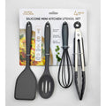 4-Piece Grey Mini Silicone Tool Set – Versatile, Non-Stick, and Stylish