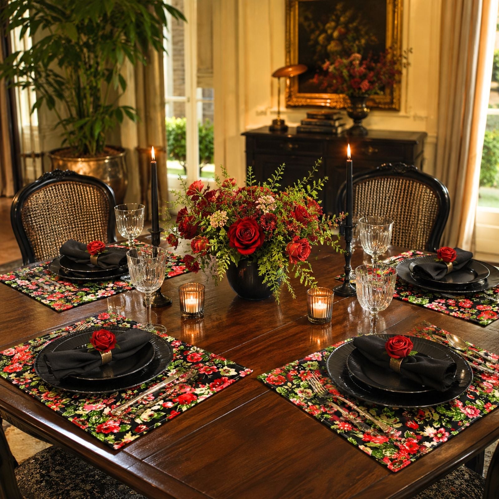 Charlo's Set of 4 Rectangular Placemats Maria Madalena 18" x 12"