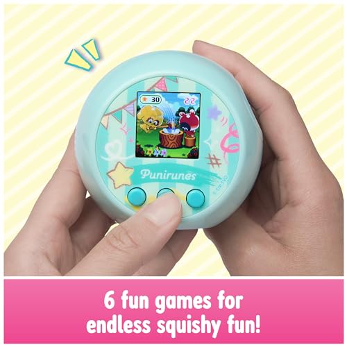 Punirunes, Interactive Digital Toy with 55 Squishy Characters Inside, Reacts to Touch, Color Display, Kids Toys for Ages 5 and up