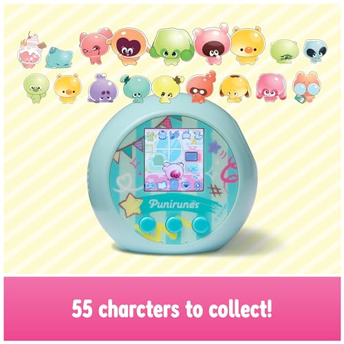 Punirunes, Interactive Digital Toy with 55 Squishy Characters Inside, Reacts to Touch, Color Display, Kids Toys for Ages 5 and up