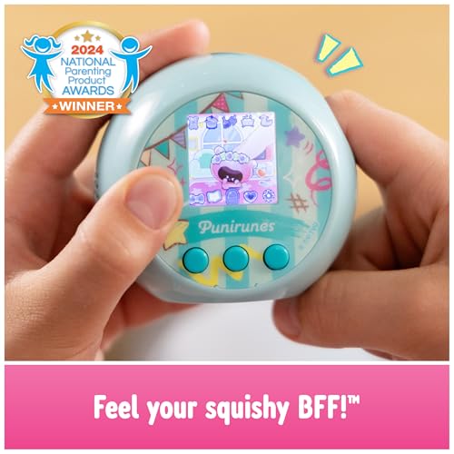 Punirunes, Interactive Digital Toy with 55 Squishy Characters Inside, Reacts to Touch, Color Display, Kids Toys for Ages 5 and up